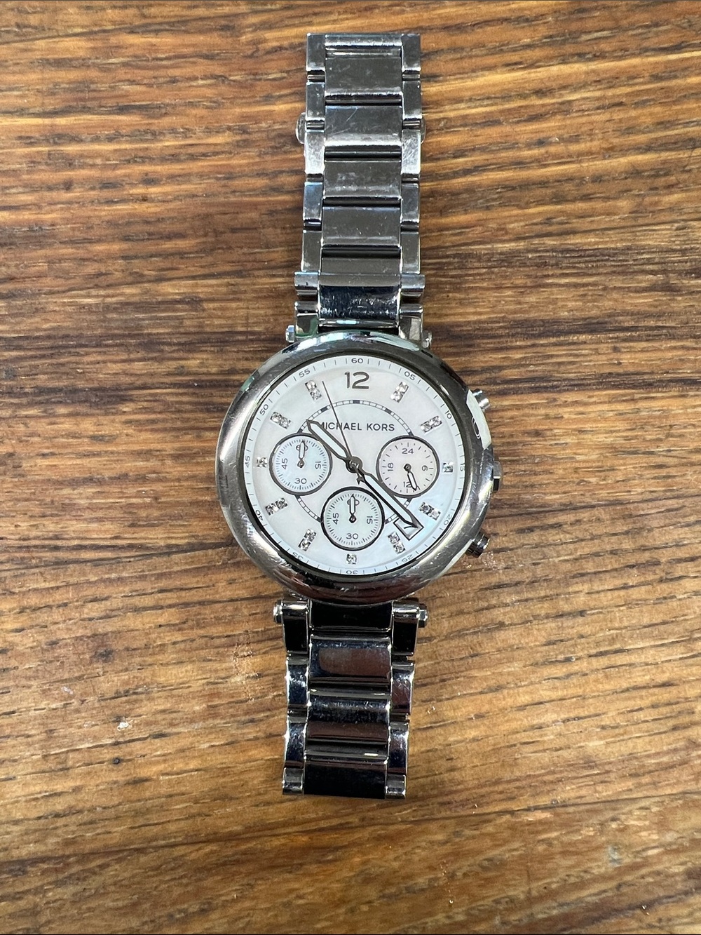 Michael Kors Silver-Tone Men's Chronograph Bracelet Watch
